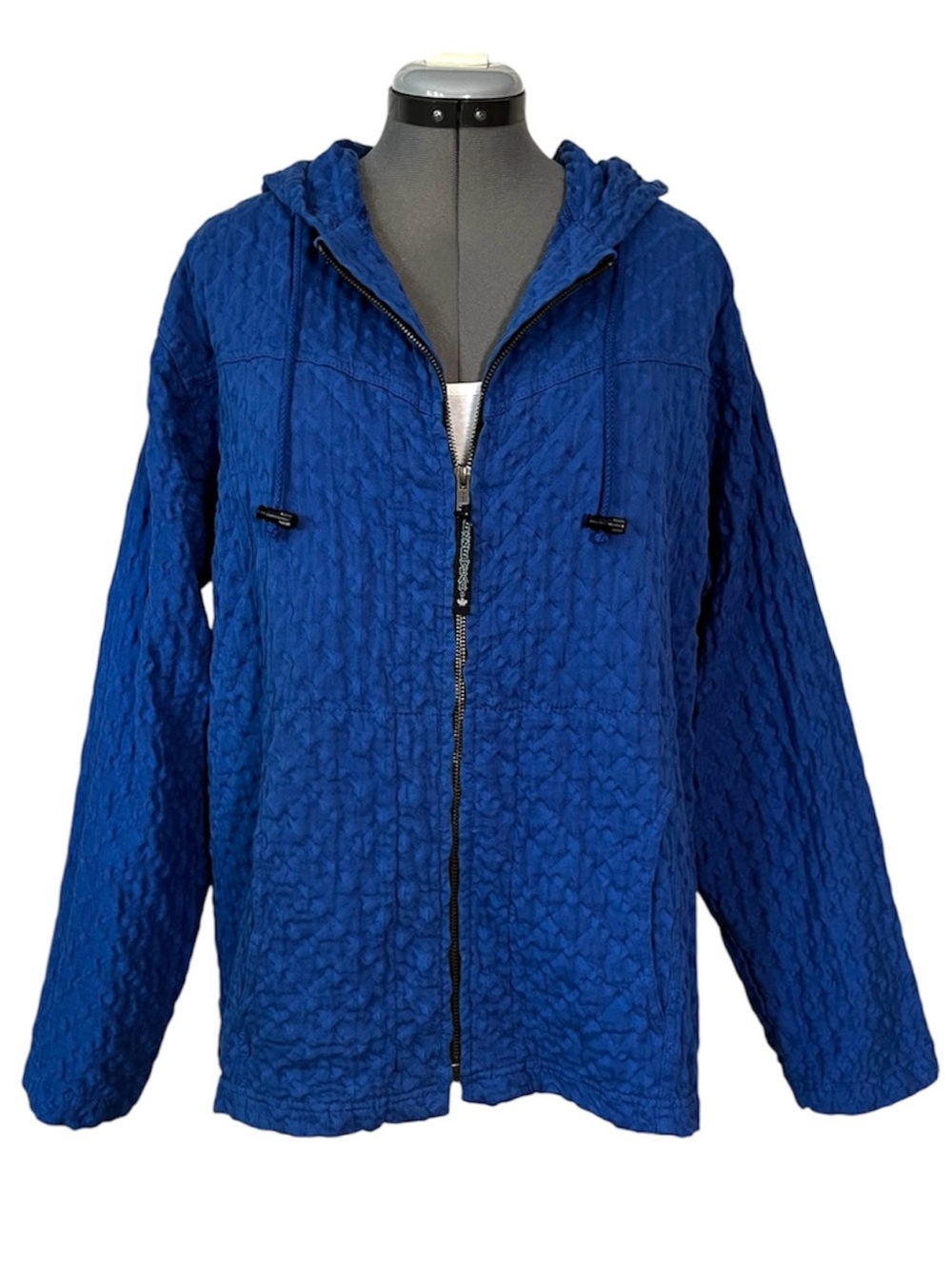 Ezze Wear textured cotton hooded zip up jacket L